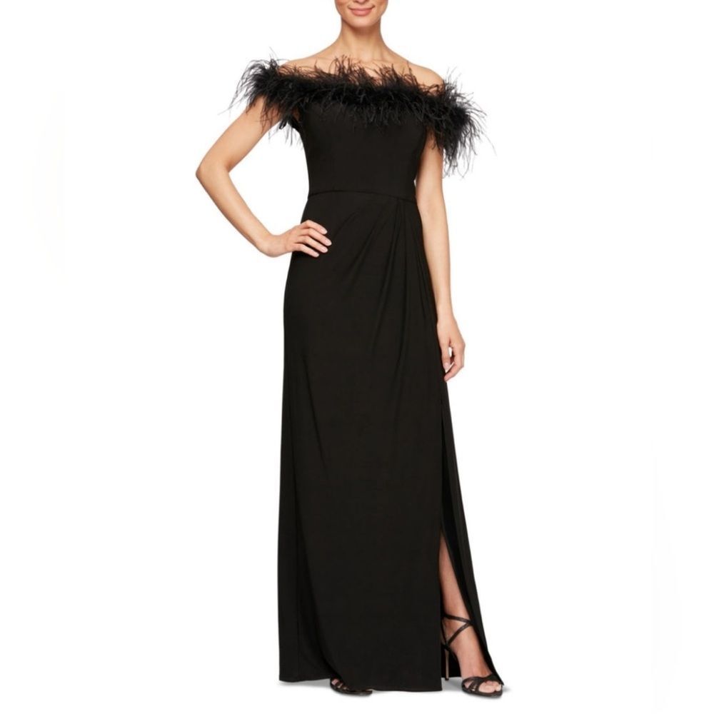 Alex Evenings Feather Dress